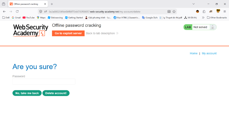 Password required to delete the account