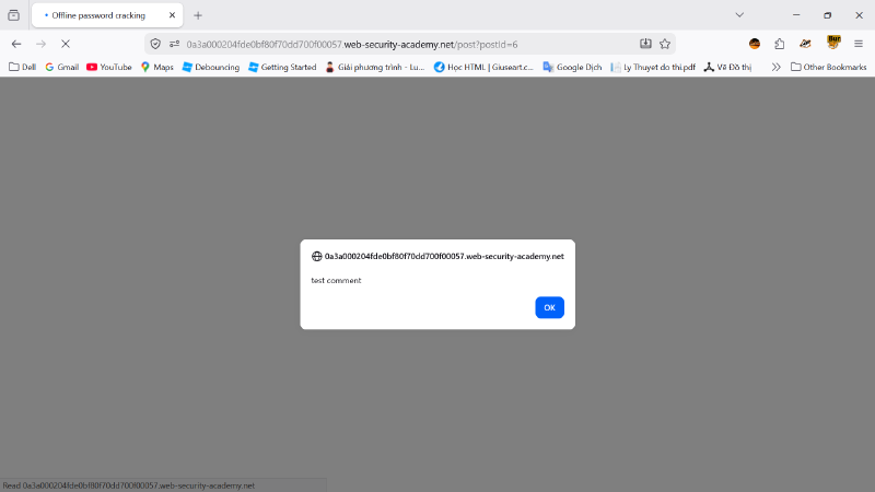 XSS exists in the comment field
