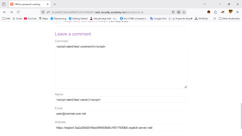 Testing for XSS vulnerability