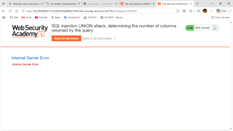 Internal Server Error